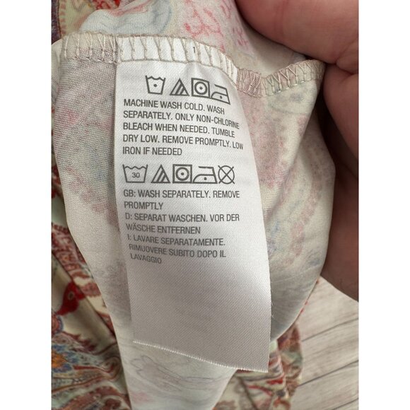 Attitudes by Renee Paisley Print Sleeveless Maxi Dress Women's M Cream/Red/Blue - Picture 8 of 11